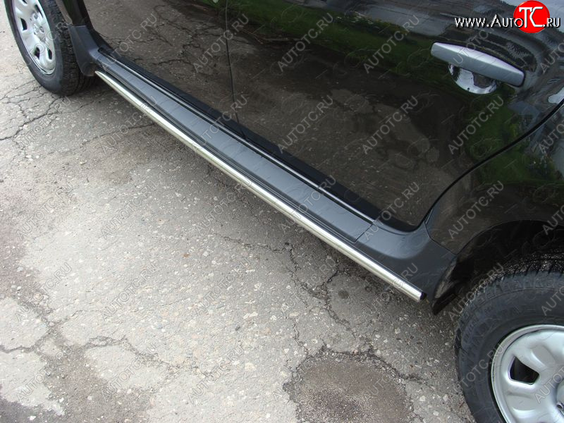 17 649 р. Защита порогов труба d42,4 мм ТСС Тюнинг Renault Duster HS дорестайлинг (2010-2015) (серые)  с доставкой в г. Майкоп