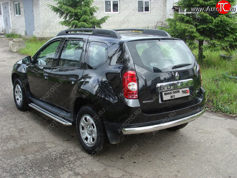 20 699 р. Защита задняя (овальная длинная 75х42 мм) ТСС Тюнинг  Renault Duster  HS (2010-2015) дорестайлинг (овальная длинная)  с доставкой в г. Майкоп