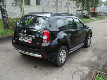 Защита задняя (овальная короткая 75х42 мм) ТСС Тюнинг Renault Duster  HS (2010-2015) дорестайлинг (овальная короткая)