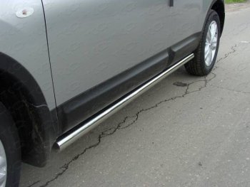 Защита порогов труба d60,3 мм ТСС Тюнинг Renault Duster  HS (2010-2015) дорестайлинг (серые)