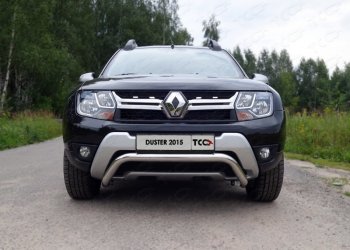 Защита переднего бампера кенгурин 60,3 мм ТСС Тюнинг Renault Duster  HS (2015-2021) рестайлинг (нержавейка)