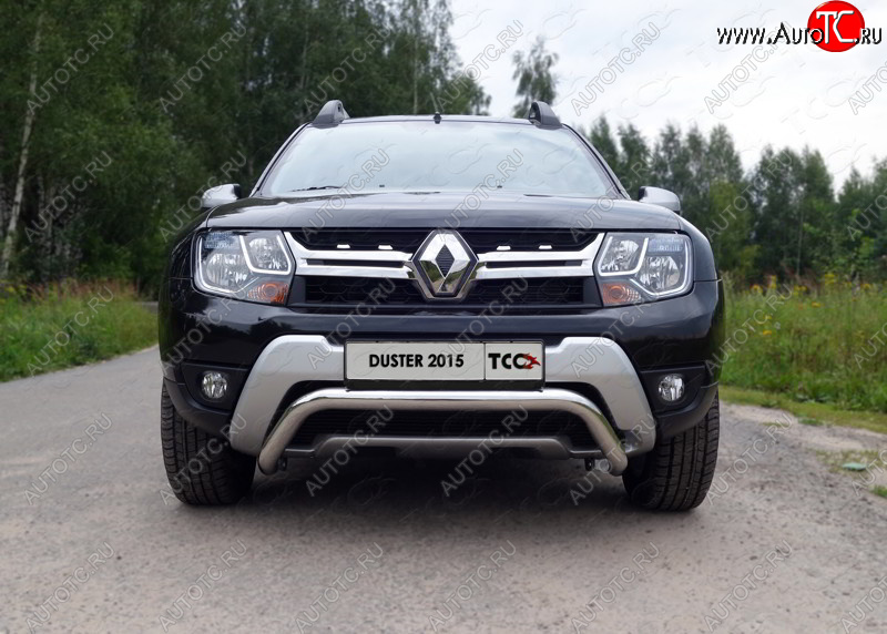 15 999 р. Защита переднего бампера кенгурин 60,3 мм ТСС Тюнинг  Renault Duster  HS (2015-2021) рестайлинг (нержавейка)  с доставкой в г. Майкоп