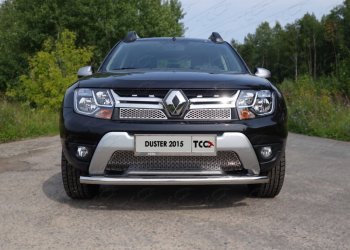 Защита переднего бампера нижняя d60,3 мм ТСС Тюнинг Renault Duster  HS (2015-2021) рестайлинг (нержавейка)