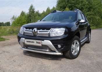 Защита переднего бампера нижняя с ДХО 60,3 мм ТСС Тюнинг Renault Duster  HS (2015-2021) рестайлинг (нержавейка)