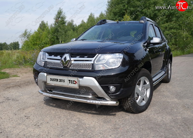 29 449 р. Защита переднего бампера нижняя с ДХО 60,3 мм ТСС Тюнинг  Renault Duster  HS (2015-2021) рестайлинг (нержавейка)  с доставкой в г. Майкоп