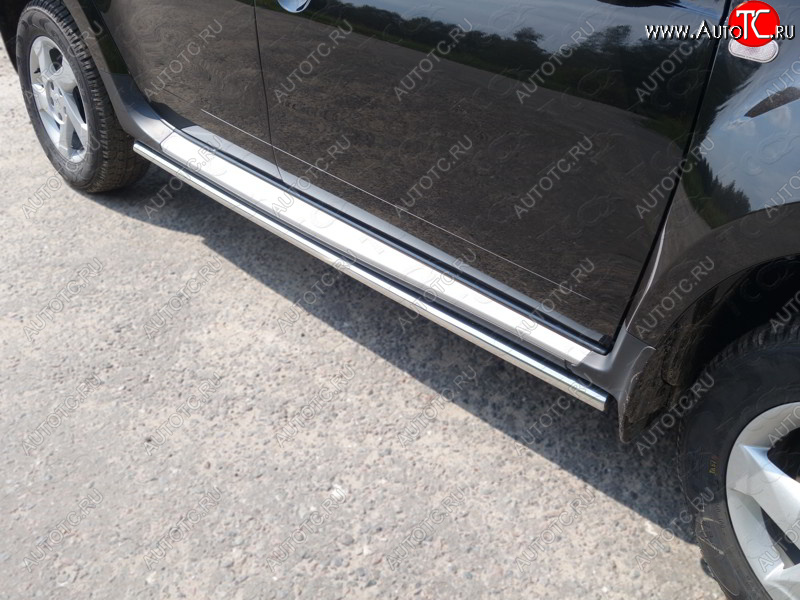 17 649 р. Защита порогов труба d42,4 мм ТСС Тюнинг  Renault Duster  HS (2015-2021) рестайлинг (серые)  с доставкой в г. Майкоп
