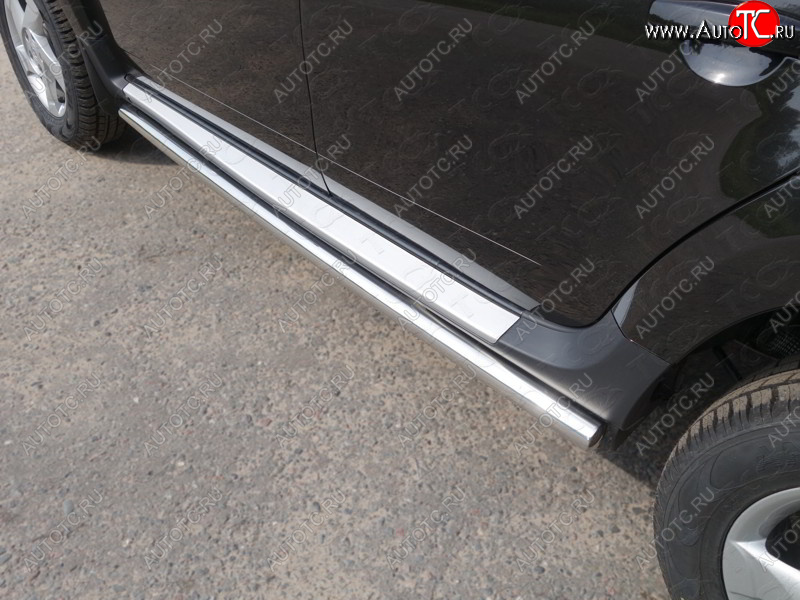 23 549 р. Защита порогов труба d60,3 мм ТСС Тюнинг  Renault Duster  HS (2015-2021) рестайлинг (серые)  с доставкой в г. Майкоп