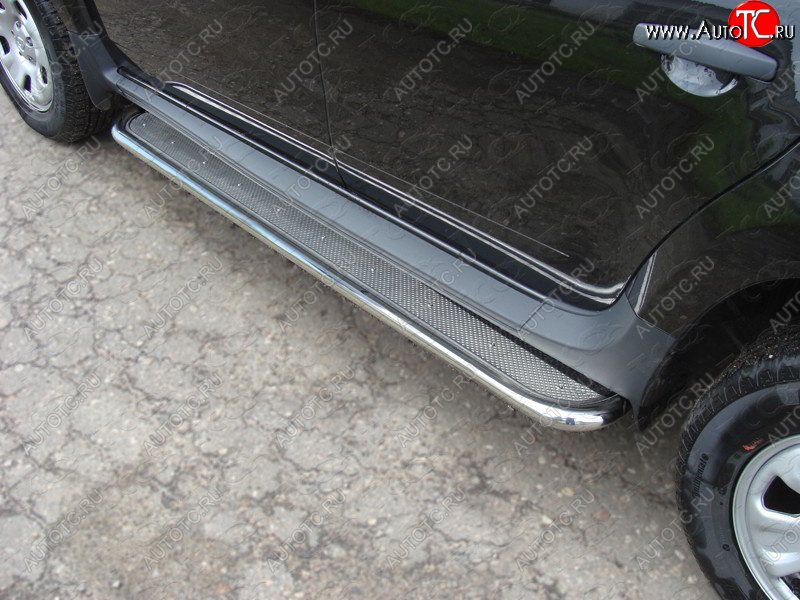 36 999 р. Пороги с площадкой 42,4 мм ТСС Тюнинг Renault Duster HS рестайлинг (2015-2021) (нержавейка)  с доставкой в г. Майкоп