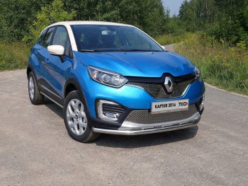 Защита переднего бампера нижняя d60,3 мм ТСС Тюнинг Renault Kaptur (2016-2020) дорестайлинг (нержавейка)