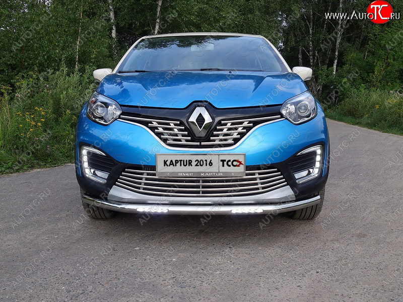 29 449 р. Защита переднего бампера нижняя с ДХО 60,3 мм ТСС Тюнинг Renault Kaptur дорестайлинг (2016-2020) (нержавейка)  с доставкой в г. Майкоп