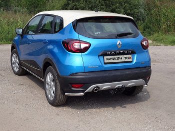 Защита заднего бампера (уголки, d42,4 мм) TCC Renault Kaptur (2016-2020) дорестайлинг
