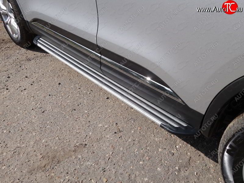 20 599 р. Пороги алюминиевые Slim Line ТСС Тюнинг  Renault Koleos  2 (2016-2025) (Silver)  с доставкой в г. Майкоп