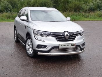 Защита переднего бампера нижняя овальная 75х42 мм ТСС Тюнинг Renault Koleos  2 (2016-2025) (нержавейка)
