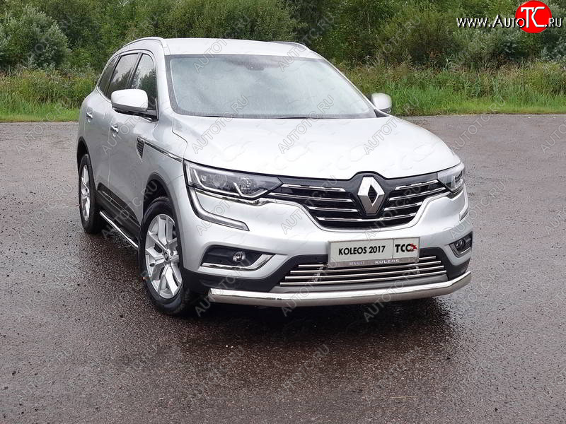 21 999 р. Защита переднего бампера нижняя овальная 75х42 мм ТСС Тюнинг Renault Koleos 2 (2016-2025) (нержавейка)  с доставкой в г. Майкоп
