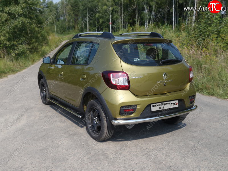 14 699 р. Защита задняя (нержавейка 60,3 мм) ТСС Тюнинг  Renault Sandero Stepway  (B8) (2014-2018) дорестайлинг  с доставкой в г. Майкоп