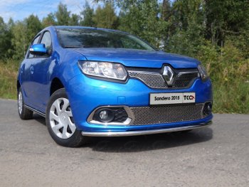 Защита переднего бампера нижняя d42,4 мм ТСС Тюнинг Renault Sandero  (B8) (2014-2018) дорестайлинг (нержавейка)