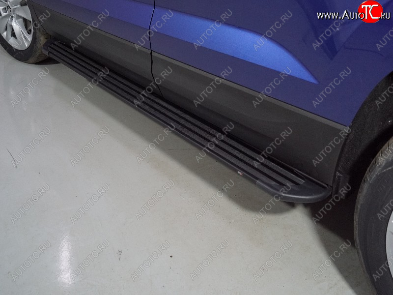 21 999 р. Пороги алюминиевые Slim Line ТСС Тюнинг  Skoda Karoq  NU7 (2020-2025) рестайлинг (Black)  с доставкой в г. Майкоп
