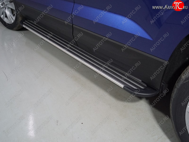 20 599 р. Пороги алюминиевые Slim Line ТСС Тюнинг  Skoda Karoq  NU7 (2020-2025) рестайлинг (Silver)  с доставкой в г. Майкоп