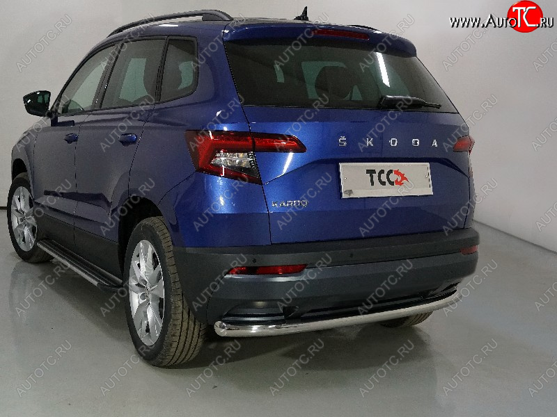 14 699 р. Защита задняя (нержавейка 60,3 мм) ТСС Тюнинг Skoda Karoq NU7 рестайлинг (2020-2025)  с доставкой в г. Майкоп