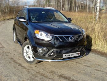 Защита переднего бампера нижняя d60,3 мм ТСС Тюнинг SSANGYONG Actyon (2013-2021) рестайлинг (нержавейка)