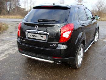 Защита заднего бампера (центральная) d 60,3 мм ТСС Тюнинг SSANGYONG Actyon (2013-2021) рестайлинг (нержавейка)