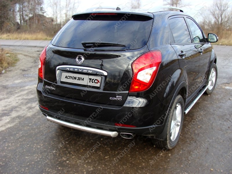 11 749 р. Защита заднего бампера (центральная) d 60,3 мм ТСС Тюнинг  SSANGYONG Actyon (2013-2021) рестайлинг (нержавейка)  с доставкой в г. Майкоп