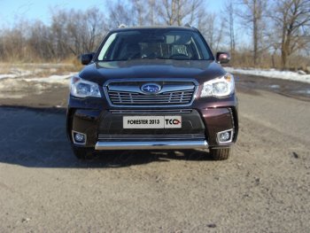 Нижняя декоративная вставка в бампер (спорт) ТСС Тюнинг Subaru Forester SJ дорестайлинг (2012-2016) (d 12 мм)