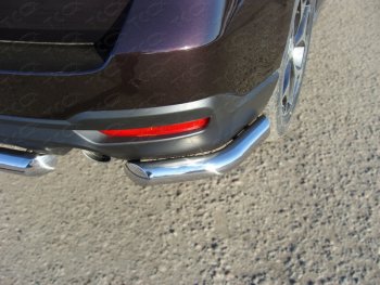 Защита заднего бампера (под брызговики, уголки, d60,3 мм) TCC Subaru Forester  SJ (2012-2016) дорестайлинг