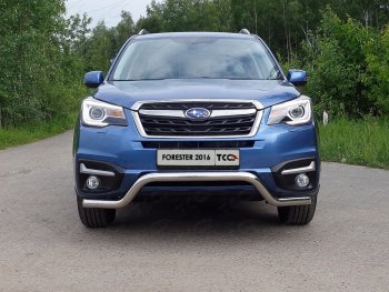 Защита переднего бампера кенгурин 60,3 мм ТСС Тюнинг Subaru Forester  SJ (2016-2019) рестайлинг (нержавейка)
