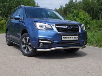 Защита переднего бампера нижняя d60,3 мм ТСС Тюнинг Subaru Forester  SJ (2016-2019) рестайлинг (нрежавейка)