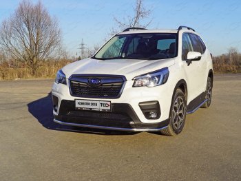 Защита переднего бампера нижняя d42,4 мм ТСС Тюнинг Subaru Forester  SK/S14 (2018-2021) дорестайлинг (нержавейка)