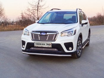 Защита переднего бампера нижняя d60,3 мм ТСС Тюнинг Subaru Forester  SK/S14 (2018-2021) дорестайлинг (нержавейка)