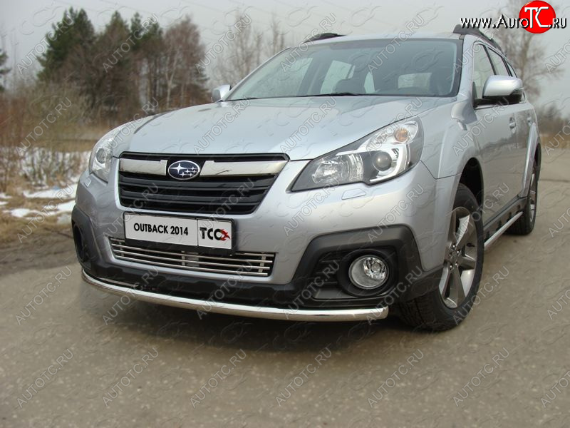 14 699 р. Защита переднего бампера нижняя d50,8 мм ТСС Тюнинг  Subaru Outback  BR, (2012-2015) B14)  рестайлинг универсал  с доставкой в г. Майкоп