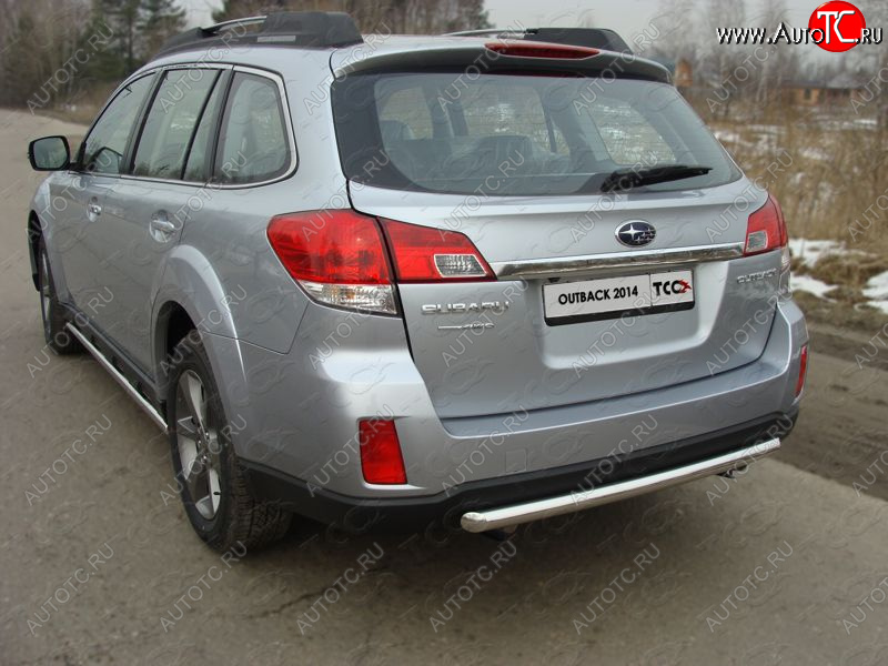 10 299 р. Защита задняя (центральная нержавейка 50,8 мм) ТСС Тюнинг  Subaru Outback  BR, (2012-2015) B14)  рестайлинг универсал  с доставкой в г. Майкоп