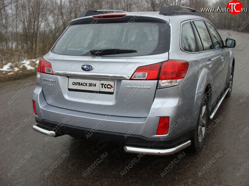17 649 р. Защита заднего бампера (уголки, d60,3 мм) TCC  Subaru Outback  BR, (2012-2015) B14)  рестайлинг универсал  с доставкой в г. Майкоп