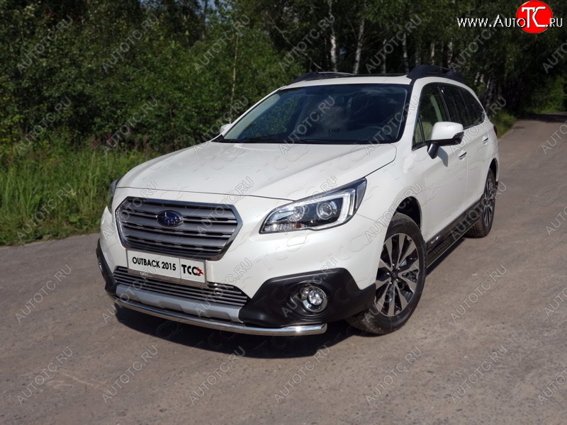 14 699 р. Защита переднего бампера нижняя d50,8 мм ТСС Тюнинг  Subaru Outback  BS/B15 (2014-2018) дорестайлинг универсал (нержавейка)  с доставкой в г. Майкоп