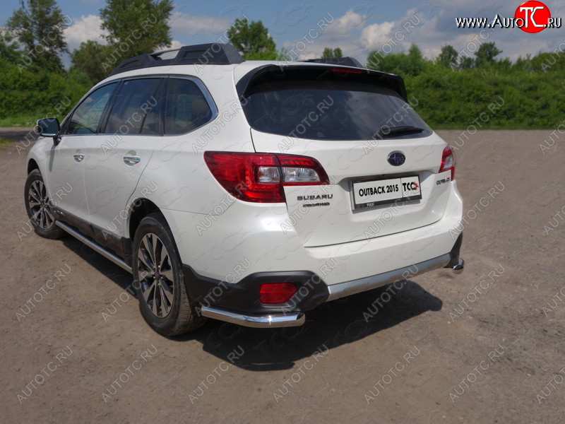 17 649 р. Защита заднего бампера (уголки, d60,3 мм) TCC Subaru Outback BS/B15 дорестайлинг универсал (2014-2018)  с доставкой в г. Майкоп