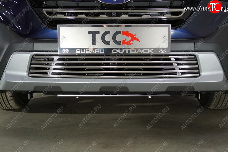 7 349 р. Декоративная вставка переднего бампера ТСС Тюнинг  Subaru Outback  BT (2019-2025) универсал (d 12 мм)  с доставкой в г. Майкоп