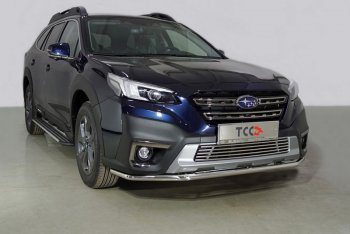 Защита переднего бампера нижняя d42,4 мм ТСС Тюнинг Subaru Outback  BT (2019-2025) универсал (нержавейка)