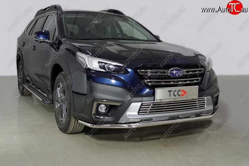 17 099 р. Защита переднего бампера нижняя d42,4 мм ТСС Тюнинг  Subaru Outback  BT (2019-2025) универсал (нержавейка)  с доставкой в г. Майкоп