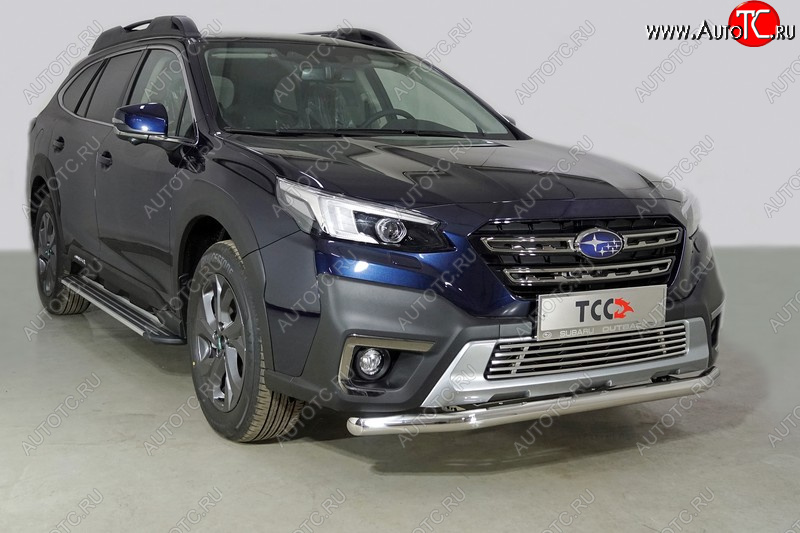 20 749 р. Защита переднего бампера нижняя d60,3 мм ТСС Тюнинг  Subaru Outback  BT (2019-2025) универсал (нержавейка)  с доставкой в г. Майкоп
