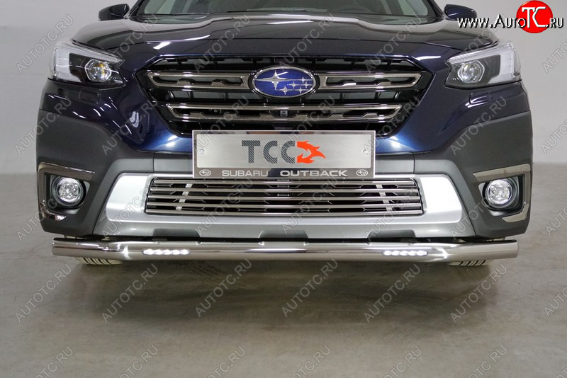 38 999 р. Защита переднего бампера нижняя с ДХО 60,3 мм ТСС Тюнинг  Subaru Outback  BT (2019-2025) универсал (нержавейка)  с доставкой в г. Майкоп