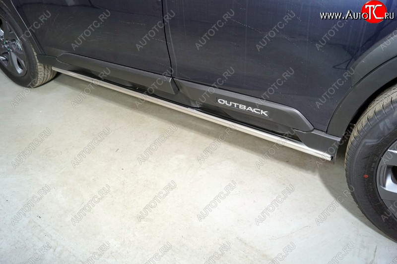 21 399 р. Защита порогов труба d42,4 мм ТСС Тюнинг  Subaru Outback  BT (2019-2025) универсал (серые)  с доставкой в г. Майкоп