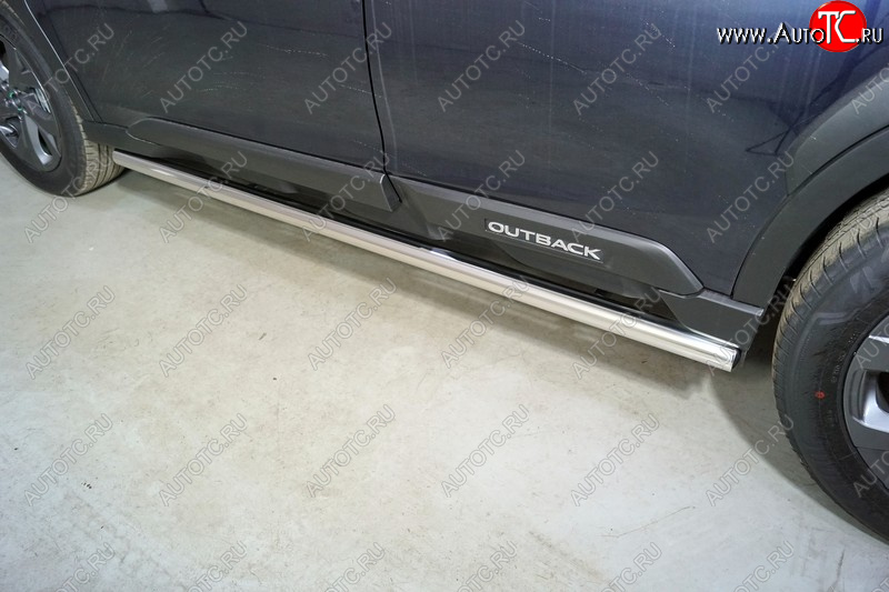 24 949 р. Защита порогов труба d60,3 мм ТСС Тюнинг  Subaru Outback  BT (2019-2025) универсал (серые)  с доставкой в г. Майкоп