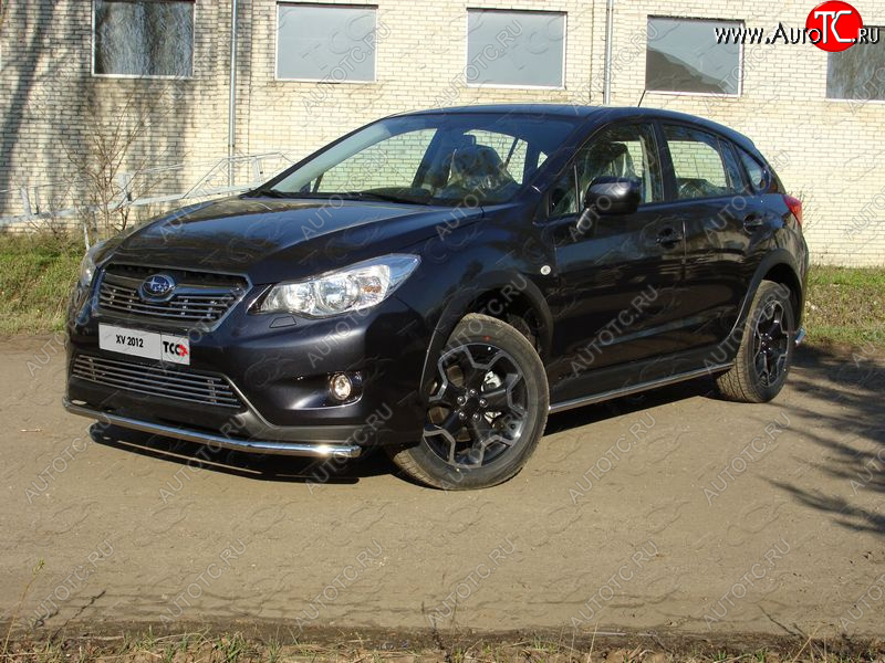 13 249 р. Защита переднего бампера нижняя d42,4 мм ТСС Тюнинг  Subaru XV  GP/G33 (2012-2016) дорестайлинг (нержавейка)  с доставкой в г. Майкоп