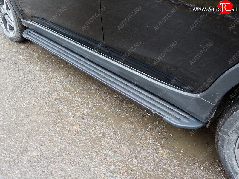 21 999 р. Пороги алюминиевые Slim Line ТСС Тюнинг  Subaru XV  GT/G24 (2017-2021) дорестайлинг (Black)  с доставкой в г. Майкоп