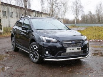 Защита переднего бампера нижняя d60,3 мм ТСС Тюнинг Subaru XV  GT/G24 (2017-2021) дорестайлинг (нержавейка)