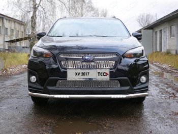 Защита переднего бампера нижняя с ДХО 60,3 мм ТСС Тюнинг Subaru XV GT/G24 дорестайлинг (2017-2021) (нержавейка)