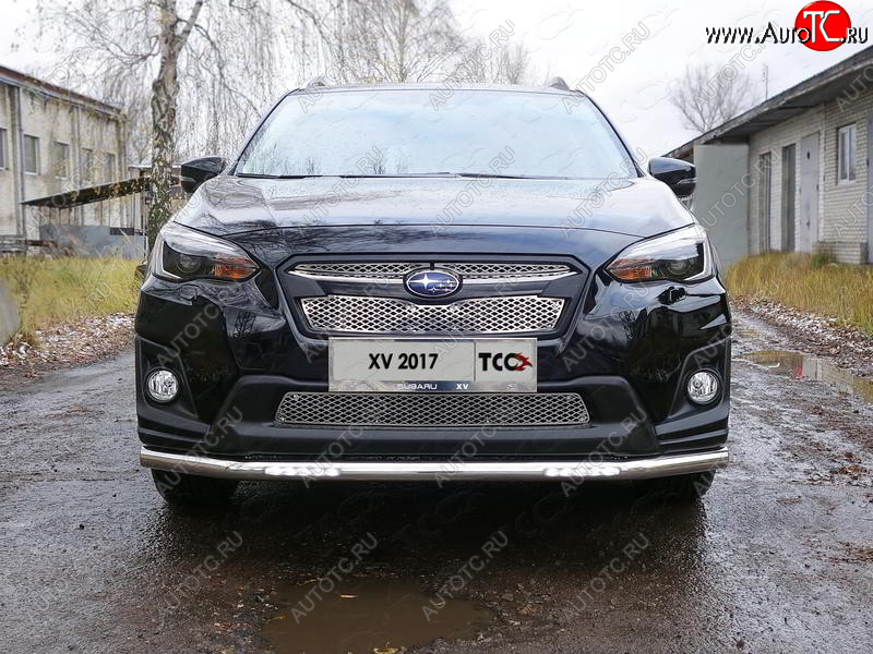 31 899 р. Защита переднего бампера нижняя с ДХО 60,3 мм ТСС Тюнинг Subaru XV GT/G24 дорестайлинг (2017-2021) (нержавейка)  с доставкой в г. Майкоп