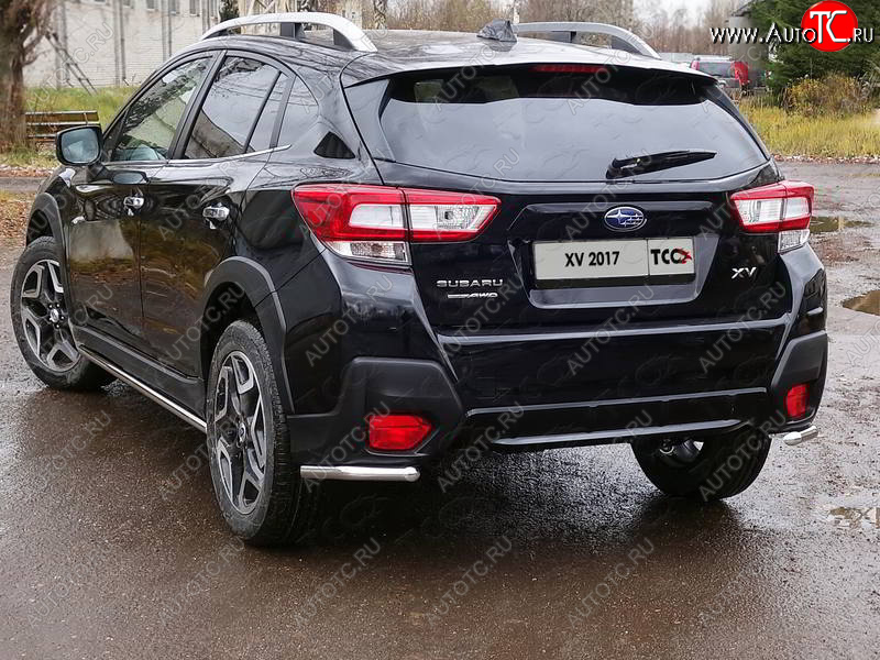 8 799 р. Защита заднего бампера (уголки, d42,4 мм) TCC  Subaru XV  GT/G24 (2017-2021) дорестайлинг  с доставкой в г. Майкоп